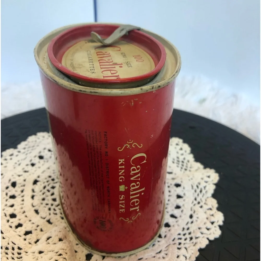 Cavalier King Size Cigarette Tin With Cigarette Tax Stamps